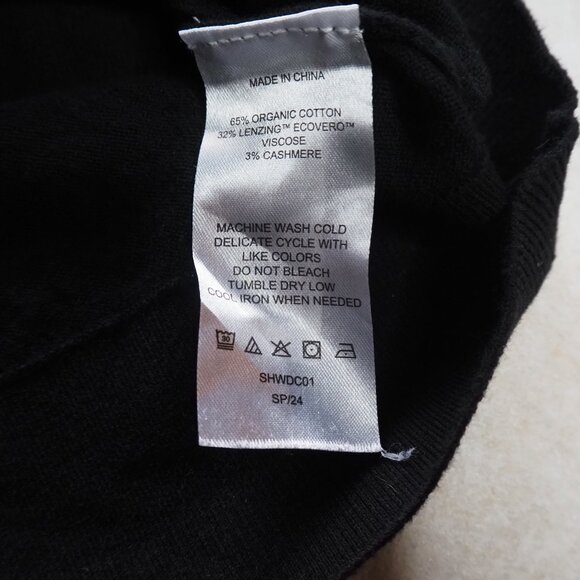 Quince Men’s Organic Cotton Crewneck Sweater – Size L, Black - Picture 5 of 8